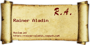 Rainer Aladin névjegykártya
